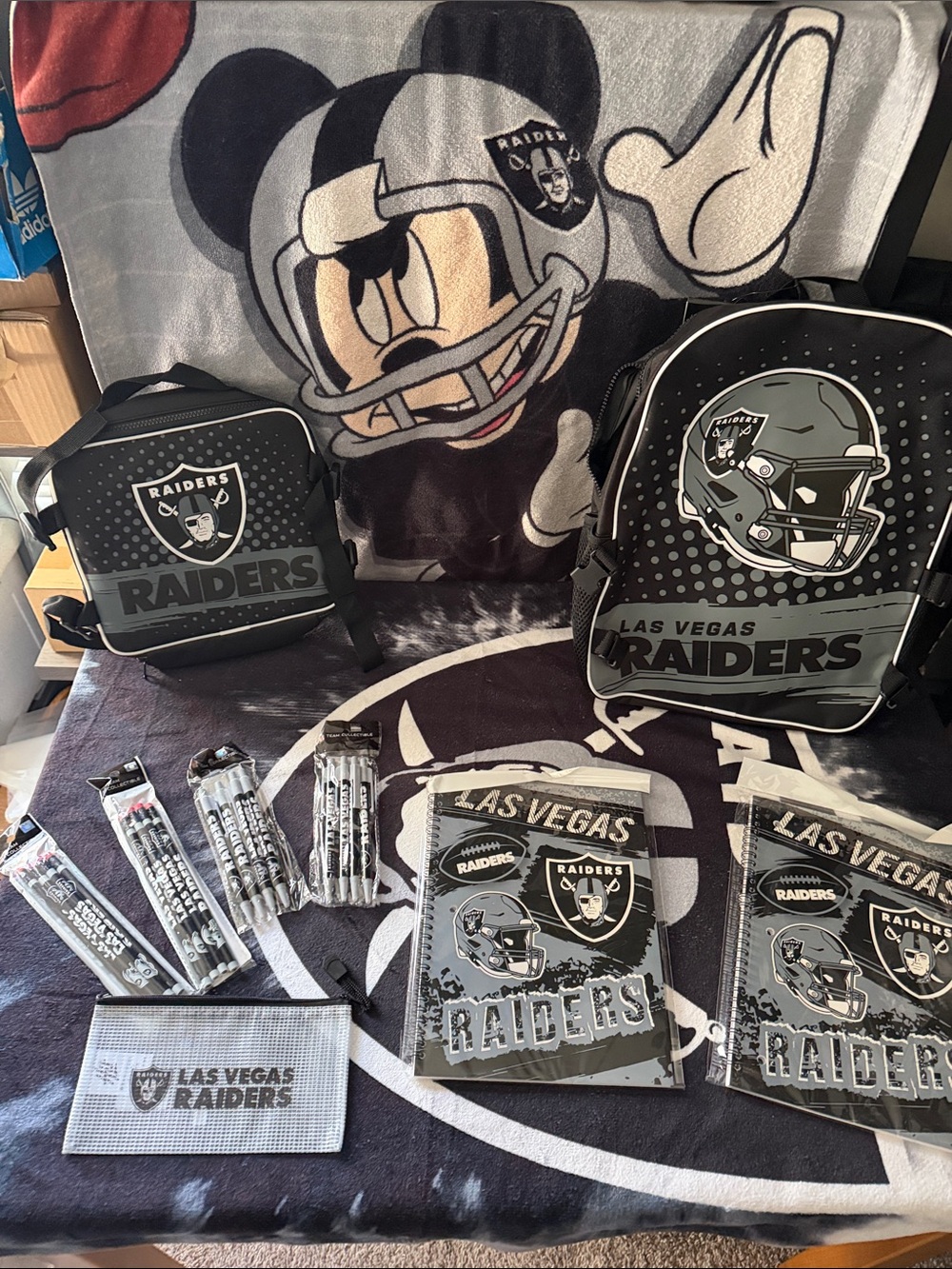 Las Vegas Raiders Backpack & Lunch Bag Set - Black & Silver
